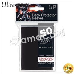 Ultra•Pro PRO-Gloss Standard Deck Protector Sleeves (80ct) — Black「98%」