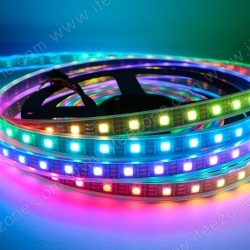 ไฟเส้น RGB 5050 หุ้มกันน้ำ วิ่งอิสระ IC WS2812B 5V หลอดถี่ 60 LED/M สามารถควบคุมอิสระทุกดวง