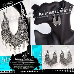 ต่างหูห่วงเงินอินเดีย สไตล์โบฮีเมียนแอนทีค ดูเก๋และสวยงามมากค่ะ เงิน (Silver)