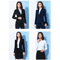 ชุดสูทผู้หญิง สีดำ ผ้าฮานาโกะ สูท+กางเกง+กระโปรง Size L **มีของแถม**