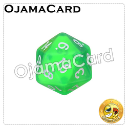 20MM 20 Sided Dice Block — Transparent : Green「1 Dice」