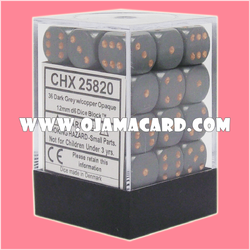 Chessex 12MM D6 Dice Block — Opaque : Dark Grey / Copper「1 Dice」