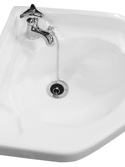 อ่างล้างหน้าแบบแขวนผนังเข้ามุม ขนาด 375x375 มม. พร้อมขายึด รุ่น 6218 สีขาว CORAL