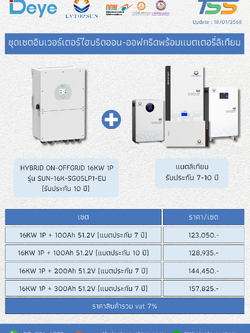 SET Inverter DEYE 16k 1Phase + Battery Lithium