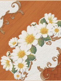Sosuco กระเบื้องปูพื้น ผิวมัน ลายมงกุฏดอกไม้-น้ำตาล ขนาด 30*30