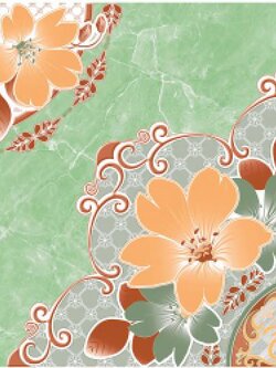 Sosuco กระเบื้องปูพื้น ผิวมัน ลายจามจุรี-เขียว 40*40