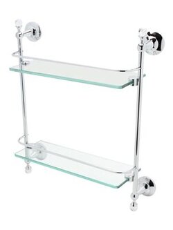 หิ้งกระจกติดผนัง 2 ชั้น HAFELE รุ่น 495.80.060 โครเมียม