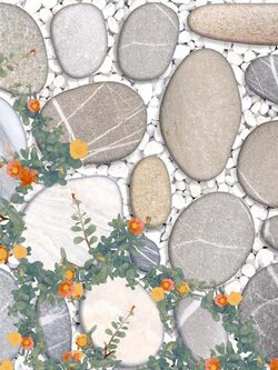 Sosuco กระเบื้องปูพื้น ผิวด้าน ลายคอบเบิล การ์เด้น-เทา 40*40