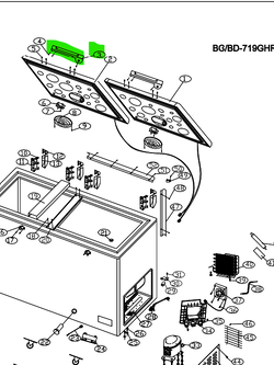มือจับประตู ตู้แช่ HAIER รหัส 0070814623 ของแท้ ใหม่ มือ 1