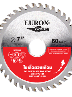 ใบเลื่อยวงเดือน EUROX 7"x 60T