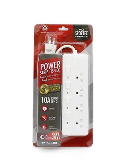 VOX SPORTEC ปลั๊กไฟ 3 ช่อง 1 สวิตซ์ 2 Usb (2.1A MAX) 2500 วัตต์