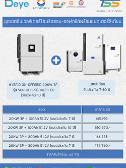 SET Inverter DEYE 20k 3Phase + Battery Lithium