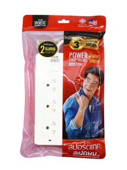 VOX SPORTEC ปลั๊กไฟ 3 ช่อง 1 สวิตซ์ 2300 วัตต์ 2 เมตร