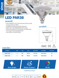 LED Par38 Glass 18W