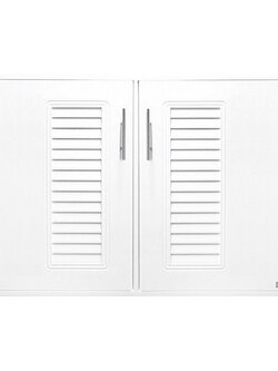 บานซิงค์คู่ L-18 (86x66 cm ) เกล็ดช่องลม Lion สีขาว