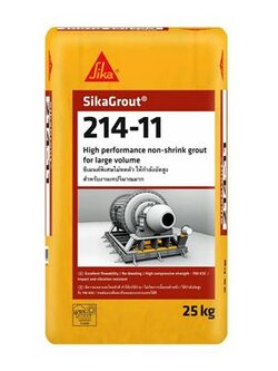 ปูนชนิดไม่หดตัวกำลังอัดสูงสำหรับงานเทปริมาณมาก SIKA รุ่น GROUT 214-11 ขนาด 25 กก. สีเทา
