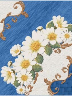 Sosuco กระเบื้องปูพื้น ผิวมัน ลายมงกุฏดอกไม้-น้ำเงิน ขนาด 30*30