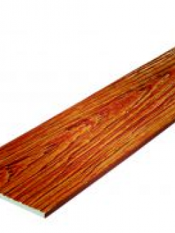 ไม้ฝา ตราเฌอร่า รุ่นขอบตรง ลายสัก สีสักทอง ชายน์ไลท์ Shera