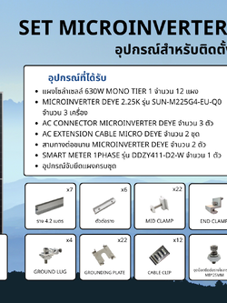 Set Microinverter DEYE 7,560w (เฉพาะของ)