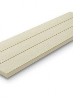 ไม้พื้นเฌอร่า รุ่นเซาะ 2 ร่อง ลายชัยพฤกษ์ สีรองพื้นขาวมะลิ (2.5 x 30 x 300 cm) Shera