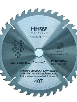 HHW werkzeug ใบเลื่อยวงเดือน 9" 40 ฟัน