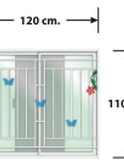 หน้าต่างบานเลื่อนสลับ + ชุดมุ้ง + เหล็กดัดผีเสื้อสีทอง ยี่ห้อ OK (120 cm. x 110 cm.) โปรโมชั่น 1-31/03/66 เท่านั้น ! LP-OK-W03-OW สีขาว