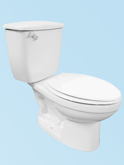 โถสุขภัณฑ์สองชิ้น ท่อลงพื้นใช้น้ำ 6 ลิตร รุ่น CR7150E สีขาว CORAL