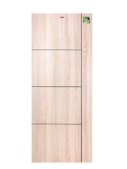 ประตู UPVC เมโทร-เทค รุ่น เซาะร่องMP-13 สีแทนเมเบิล 90*200 ซม.