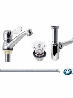 ชุดสำเร็จอุปกรณ์อ่างล้างหน้าพร้อมสะดือไอโฟร์ รุ่น L0101 SOSUCO sosuco