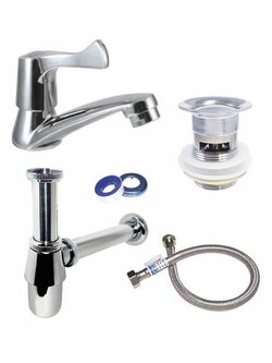 ชุดสำเร็จอุปกรณ์อ่างล้างหน้าพร้อมสะดือป๊อปอัพ รุ่น L0102 SOSUCO sosuco