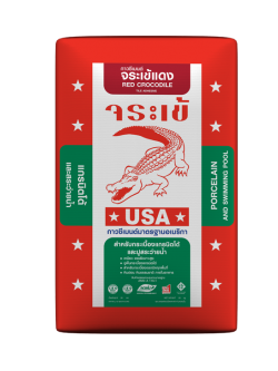 กาวซีเมนต์ จระเข้แดง (เนื้อขาว) สำหรับกระเบื้องแกรนิตโต้และปูสระว่ายน้ำ จระเข้ ขาว