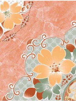 Sosuco กระเบื้องปูพื้น ผิวมัน ลายจามจุรี-ส้ม 40*40