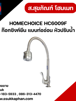 HOMECHOICE HC6009F ก๊อกซิงค์ยืน แบบท่ออ่อน หัวปรับน้ำ