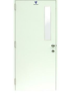 TP3 ประตูเหล็ก เจาะช่องกระจกเล็ก (Steel Door With Small Glass) ขาว