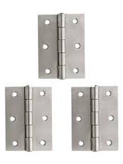 บานพับแสตนเลส แกนเล็ก 11 มม. หัวตัด/4แหวน แกน110.0 มม. แพ็ค3ชิ้น อีสออน NO.242413 SS (1*3ป แสตนเลสด้าน