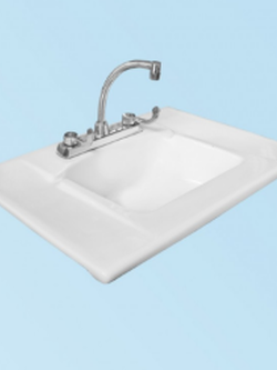 อ่างล้างมือแพทย์สำหรับโรงพยาบาลขนาด 508x736 มม. (ไม่รวมอุปกรณ์) รุ่น L21 สีขาว CORAL