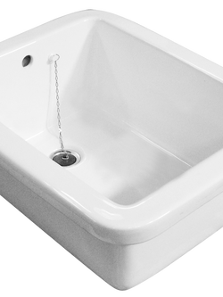 อ่างล้างหน้าอเนกประสงค์ 415x515x235 มม. พร้อมสะดือสแตนเลส รุ่น SK6057 สีขาว CORAL