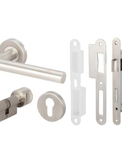 ชุดมือจับก้านโยกประตูห้องน้ำ HAFELE 499.10.108 สีสแตนเลส