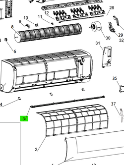 ใบเบลด บานสวิง แอร์ HAIER รหัส A0010221168 ของแท้ ใหม่ มือ 1