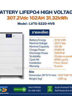 BATTERY 31.32kWh High Voltage LVTOPSUN