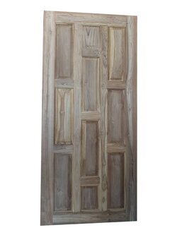 ประตูไม้สัก ลูกฟัก 10 ช่อง ขนาด 80x200 cm ***ซื้อ 1 แถม 1***