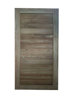 ประตูไม้สัก ลายโมเดิร์น ขนาด 80x200 cm ***ซื้อ 1 แถม 1***