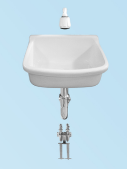 อ่างล้างเครื่องมือแพทย์ ขนาด 24"x18" (ไม่รวมอุปกรณ์) รุ่น L24 สีขาว CORAL