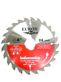 ใบเลื่อยวงเดือน EUROX 4" x 24T
