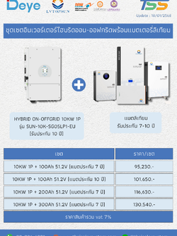 SET Inverter DEYE 10k 1Phase + Battery Lithium
