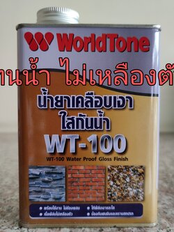 น้ำยาเคลือบเงาใสกันน้ำ WT-100 เวิลด์โทน น้ำยาเคลือบเงาใสกันน้ำWT-100 ใส