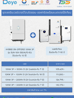 SET Inverter DEYE 10k 3Phase + Battery Lithium