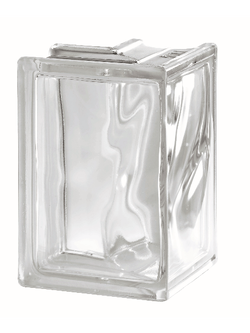 I-018/08 บล็อกแก้วใส แก้วเมฆา เข้ามุม 90 องศา 132x190x80 มม. ช้างแก้ว