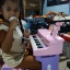 เปียโนของเด็กเล่น+โน๊ตเพลง+เก้าอี้ อุปกรณ์ครบเซต สีชมพู