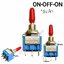 สวิทช์โยก ON-OFF-ON 6ขา/รุ่นเล็ก สีฟ้า-แกนยางแดง